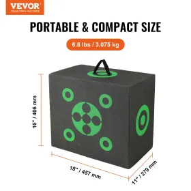 Bueskydningsmål, 16 "X18" All-side Shoting Archery Arrow Target, udendørs bærbart bueskydningsmål med bæregang, Easy Arrow