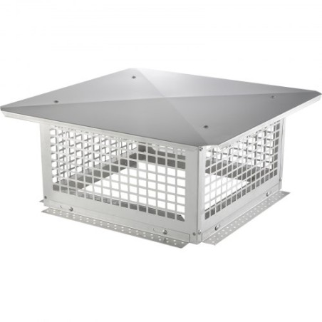 Chimney Cap, 431.8x431.8mm, 304 Rustfrit stål pejs skorstendækning, ikke let væltet og praktisk tilbehør og let