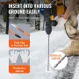 Driveway Markers, 100PCS 122 cm, 0.79 cm Diameter, Orange Fiberglass Poles Snow Stakes with Reflective Tape, 30.48 cm Steel Dril