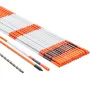Driveway Markers, 100PCS 122 cm, 0.79 cm Diameter, Orange Fiberglass Poles Snow Stakes with Reflective Tape, 30.48 cm Steel Dril