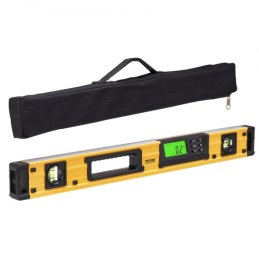 Magnetic Torpedo Level, 600mm, LED Backlit Screen Mechanical Bubble Vials Ruler for 0-360 Degree, Gravity Sensor Aluminum Alloy