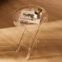 Acrylic Folding Tray Table, Acrylic End Table with Folding X Leg, Clear Acrylic Side Table for Coffee, Drink, Food, Snack used i