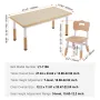Kids Table and 4 Chairs Set, Height Adjustable Toddler Table and Chair Set, Graffiti Desktop, Children Multi-Activity Table for 