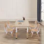 Kids Table and 4 Chairs Set, Height Adjustable Toddler Table and Chair Set, Graffiti Desktop, Children Multi-Activity Table for 