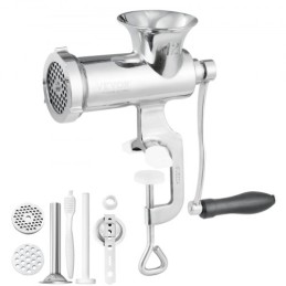 Manual Meat Grinder, 304 Stainless Steel Hand Meat Grinder with Steel Table Clamp, Meat Mincer Sausage Maker & 2 Cutting