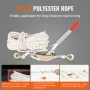Rope Puller, 3/4 Ton (750 kg) Pulling Capacity, with 30.48 m of 1.52 cm dia. Rope, 2 Hook, Come Along Winch, Heavy Duty Ratchet 