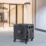 Foldable Utility Cart, 110 lbs Load Capacity, Folding Portable Rolling Crate Handcart with Heavy Duty Telescoping Handle and 4 R