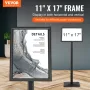 Piedestal Sign Holder, 11 x 17 tommer lodret og vandret