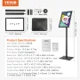 Pedestal Sign Holder, 11 x 17 Inch Vertical and Horizontal Adjustable Poster Stand, Heavy-Duty Floor Standing Sign Holder with M