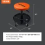 Mechanic Stool, 113 kg Rolling Pneumatic Creeper Garage/Shop Seat, Adjustable Height 56 cm-71 cm Padded Rolling Workshop Stool w