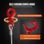 Galvanized Steel Winch Cable, 9.5 mm x 22.86 m 6,895 kg Breaking Strength, Wire Winch Rope with Swivel Hook, Towing Cable Heavy 