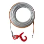 Galvanized Steel Winch Cable, 9.5 mm x 22.86 m 6,895 kg Breaking Strength, Wire Winch Rope with Swivel Hook, Towing Cable Heavy 