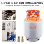 Refrigerant Recovery Reclaim 13.6 kg Cylinder Tank 400 PSI Liquid Rated Y Valve