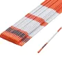 Driveway Markers, 50 PCS 122 cm, 0.79 cm Diameter, Orange Fiberglass Poles Snow Stakes with Reflective Tape, 30.48 cm Steel Dril