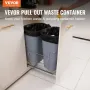 Pull-Out Trash Can, 35Lx2 Double Bins, Under Mount Kitchen Waste Container with Slide and Door Mounting Kit, 110 lbs Load Capaci