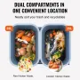Pull-Out Trash Can, 35Lx2 Double Bins, Under Mount Kitchen Waste Container with Slide and Door Mounting Kit, 110 lbs Load Capaci