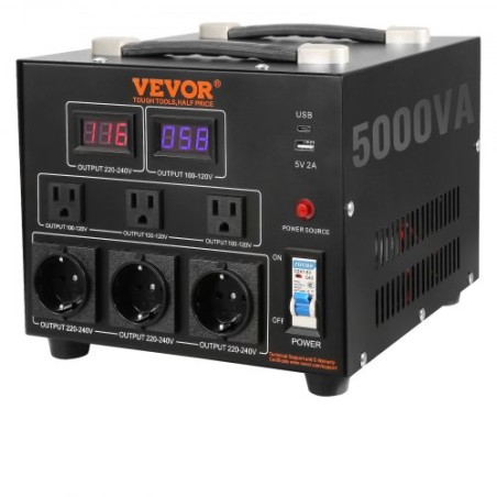 Voltage Converter Transformer, 5000VA, Heavy Duty Step Up/Down Transformer, Convert from 110 Volt to 220 Volt and  from 220
