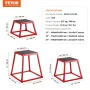 Plyometric Jump Boxes, 12/18/24 Inch Plyo Box, Platform and Jumping Agility Box, Anti-Slip Fitness Exercise Step Up Box Set for 