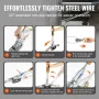 Come Along Winch, 5 Ton (5,000 kg) Pulling Capacity, 3.5 m Steel Cable, 3 Hooks, Heavy Duty Ratchet Power Puller Tool with Dual 