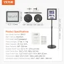 Pedestal Sign Holder, 8.5 x 11 Inch Vertical and Horizontal Adjustable Poster Stand, Heavy-Duty Floor Standing Sign Holder with 