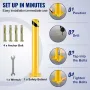 Safety Bollard Safety Barrier Bollard 4-1/2" OD 36" Height Yellow Powder Coat Pipe Steel Safety Barrier with 4 Free Anchor Bolts