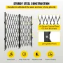 Double Folding Security Gate, 382 × 214 cm(W × H) W Folding Door Gate, Steel Accordion Security Gate, Flexible Expanding Securit