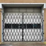 Double Folding Security Gate, 382 × 214 cm(W × H) W Folding Door Gate, Steel Accordion Security Gate, Flexible Expanding Securit