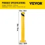 Safety Bollard, 36 Inch Height Bollard Post, 5.5 Inch Diameter Steel Pipe Safety Bollard Post, Yellow Steel Bollard, Steel Safet