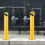 Safety Bollard, 36 Inch Height Bollard Post, 5.5 Inch Diameter Steel Pipe Safety Bollard Post, Yellow Steel Bollard, Steel Safet