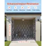 Single Folding Security Gate, 198 cm H x 229 cm W Folding Door Gate, Steel Accordion Security Gate, Flexible Expanding Security 