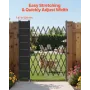 Single Folding Security Gate, 198 cm H x 229 cm W Folding Door Gate, Steel Accordion Security Gate, Flexible Expanding Security 