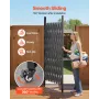 Single Folding Security Gate, 198 cm H x 229 cm W Folding Door Gate, Steel Accordion Security Gate, Flexible Expanding Security 