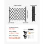 Single Folding Security Gate, 198 cm H x 229 cm W Folding Door Gate, Steel Accordion Security Gate, Flexible Expanding Security 