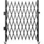 Single Folding Security Gate, 198 cm H x 229 cm W Folding Door Gate, Steel Accordion Security Gate, Flexible Expanding Security 