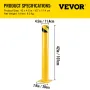 Safety Bollard 107 cm x 11.4 cm Safety Barrier Bollard 11.4 cm OD 107 cm Height Yellow Powder Coat Pipe Steel Safety Barrier wit