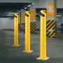 Safety Bollard 107 cm x 11.4 cm Safety Barrier Bollard 11.4 cm OD 107 cm Height Yellow Powder Coat Pipe Steel Safety Barrier wit