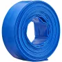 Backwash Hose, 2 in x 50 ft, Heavy-Duty PVC Flat Pool Discharge Hose with Clamps, Weather and Burst Resistant, Compatible with P