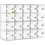 Cell Phone Storage Locker, 20 Slots Acrylic Material with Door Locks and Keys, Wall-Mounted Cabinet Pocket Office Classroom Gym 
