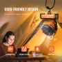 Portable Fan Rechargeable 228.6mm, Battery Powered Fan with LED Lantern, 4 Speeds Adjustable & 45°/90°Automatic Swivel & Timer ,