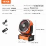 228,6 mm bærbar ventilator genopladelig med LED Lanterne 4