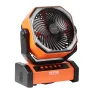 Portable Fan Rechargeable 228.6mm, Battery Powered Fan with LED Lantern, 4 Speeds Adjustable & 45°/90°Automatic Swivel & Timer ,