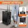 Makeup Train Case med lås, oplyst spejl, 4 opbevaringsbakker