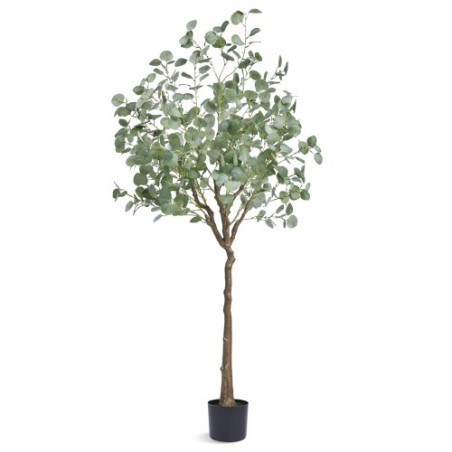 Artificial Eucalyptus Tree, 1.8 m Tall Faux Plant, Secure PE Material & Anti-Tip Tilt Protection Low-Maintenance Plant,