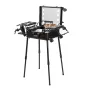 Makeup Train Case with Lock, Lighted Mirror, 4 Storage Trays, Brush Holder, Travel Cosmetic Organizer Box w/ Swivel Wheels, Prof