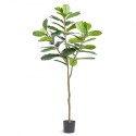 Artificial Fiddle Leaf Fig Tree, 6 FT, Secure PE Material & Anti-Tip Tilt Protection Low-Maintenance Faux Plant, Lifelike Green