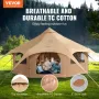 Canvas Tent, 4 Seasons 5 m/16.4 ft Bell Tent, Canvas Tent for Camping with Stove Jack, Breathable Yurt Tent for up to 8 People, 