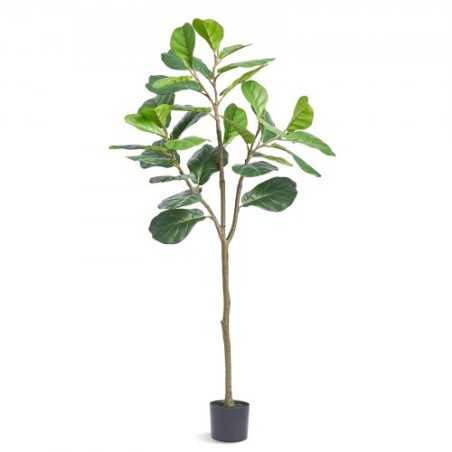 Kunstig fiddleblad Figtræ, 5 ft, Sikker PE-materiale og anti-tip Tilt Protection Low-vedligeholdelsesfaux-plante, naturtro grøn