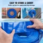 Backwash Hose, 51 mm x 15,24 m, Heavy-Duty PVC Flat Pool Discharge Hose with Aluminum Camlock C & E Fittings, Clamps, Compatible