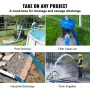 Backwash Hose, 51 mm x 15,24 m, Heavy-Duty PVC Flat Pool Discharge Hose with Aluminum Camlock C & E Fittings, Clamps, Compatible