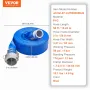 Backwash-slange, 2 i x 50 ft, kraftig PVC flad